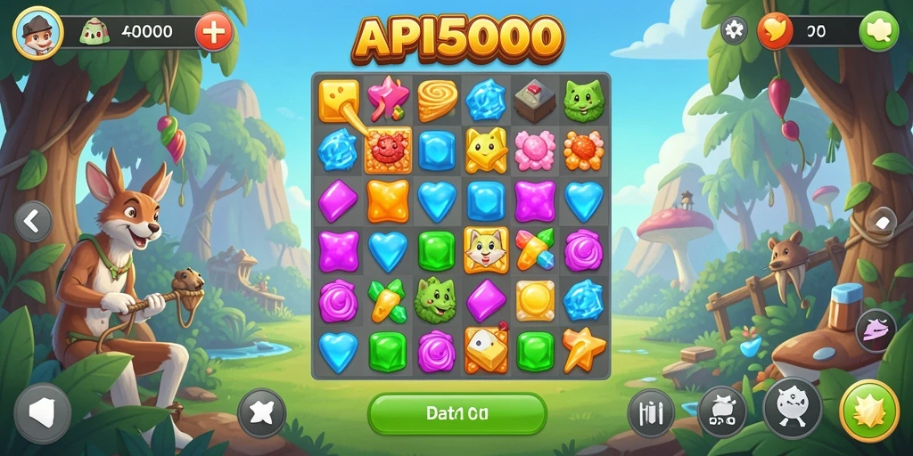 Tampilan gameplay seru di API5000 dengan kombinasi warna-warni.