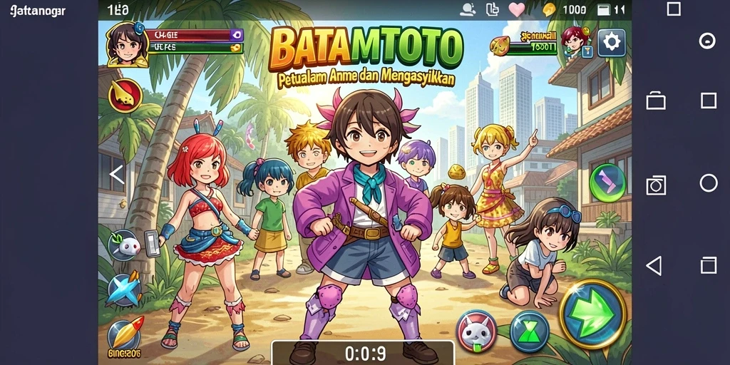 Screenshot gameplay <strong>BATAMTOTO</strong> dengan karakter anime yang mengasyikkan.