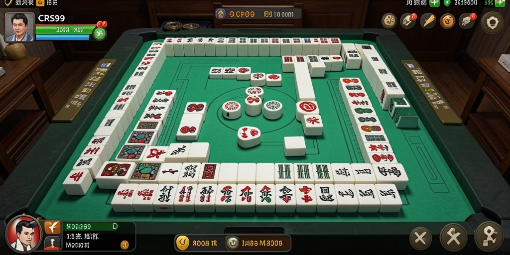 Tampilan gameplay Mahjong yang seru dan menarik di CRS99.