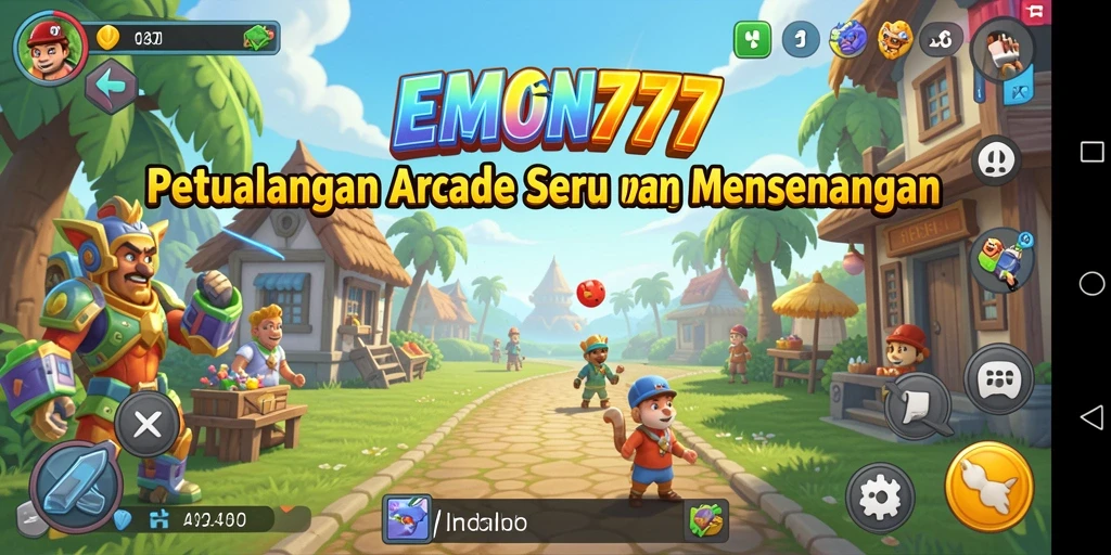 Tampilan gameplay seru di EMON777 dengan karakter dan tantangan menarik.
