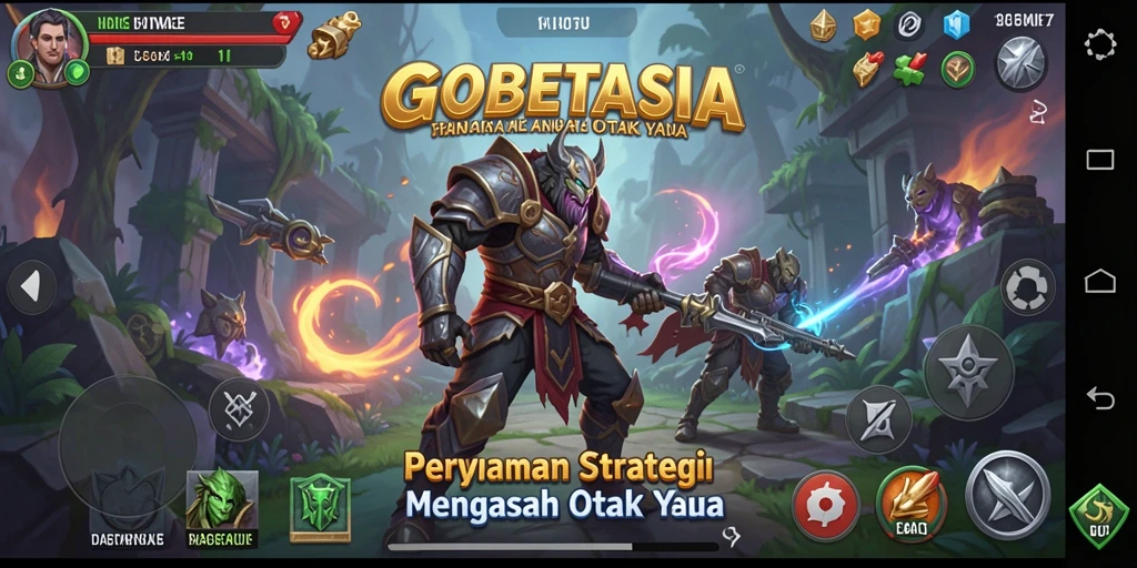 Screenshot gameplay GOBETASIA yang menunjukkan pertempuran strategis melawan pemain lain.