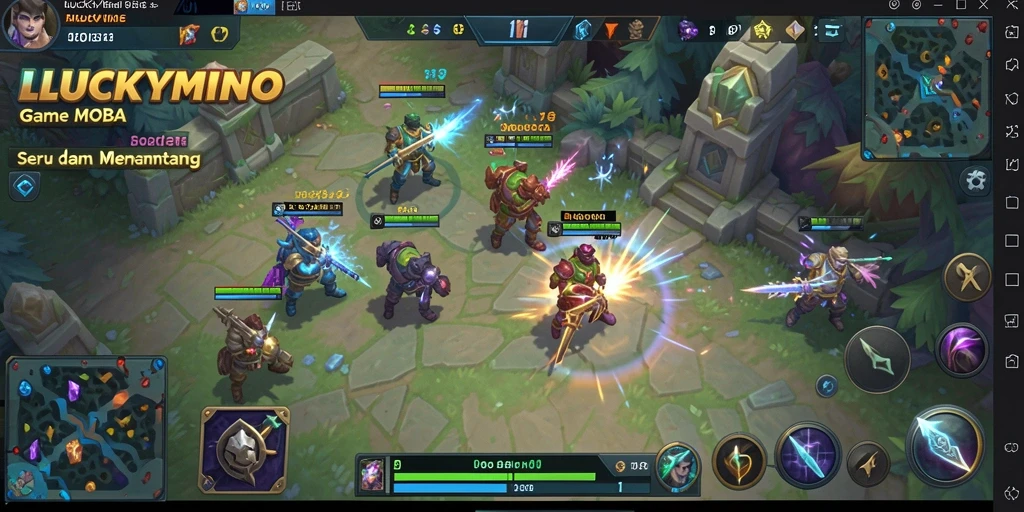 Tampilan aksi mendebarkan dalam gameplay LUCKYMINO.