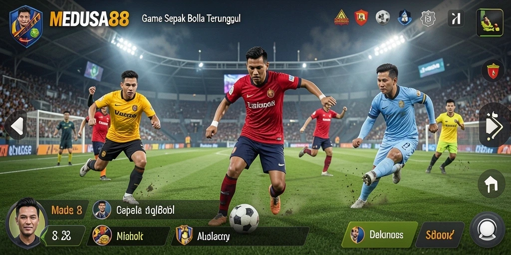 Tampilan menarik dan gameplay sepak bola yang mendebarkan.