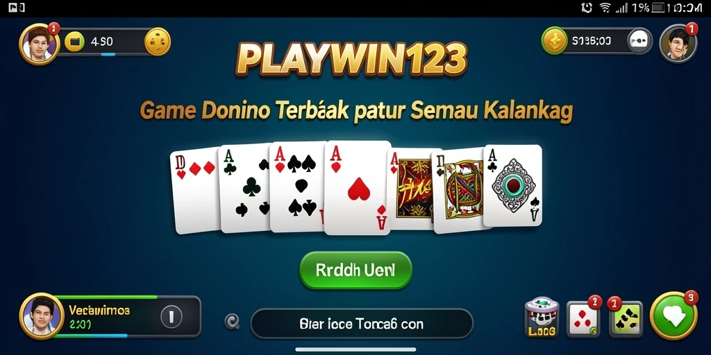 Screenshot gameplay <strong>PLAYWIN123</strong> yang menampilkan keseruan bermain Domino.