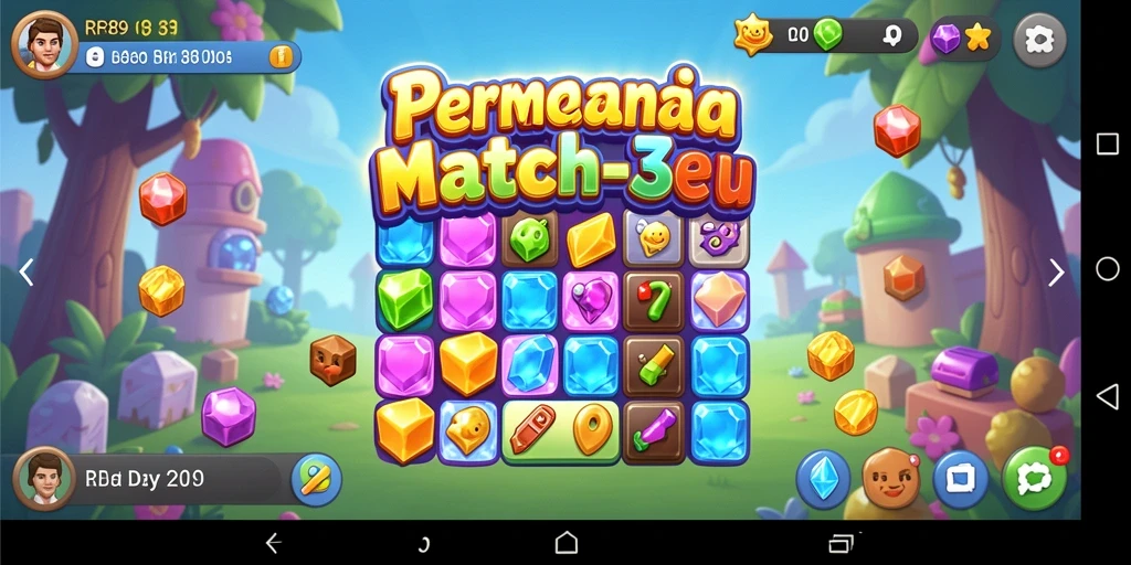 Tampilan gameplay seru dan menantang dari RR89 Match-3.