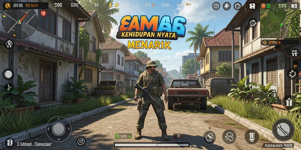 Screenshot gameplay S80 menampilkan pemandangan indah dunia simulasi.