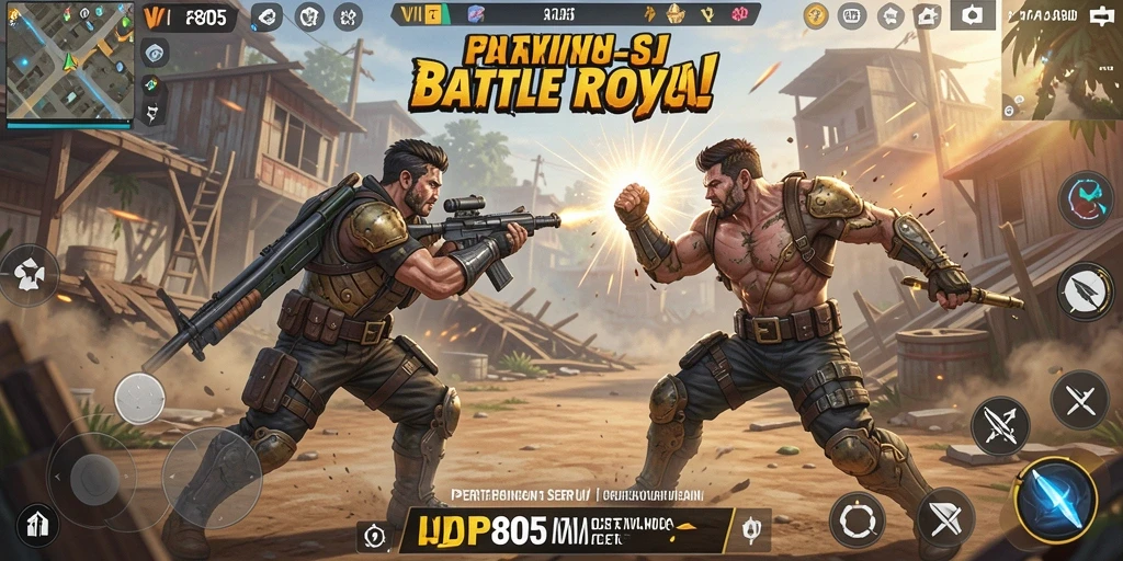 Screenshot gameplay VIP805 yang menunjukkan intensitas pertempuran Battle Royale.