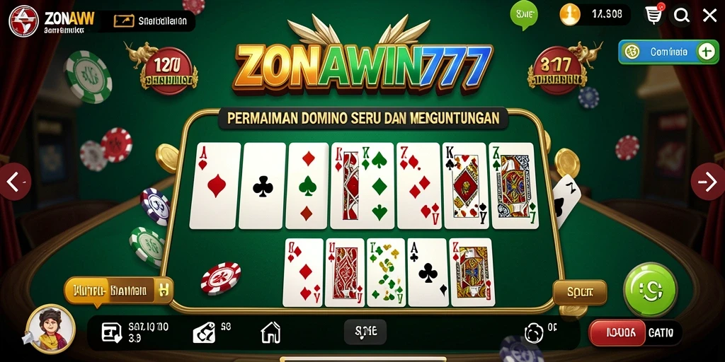 Screenshot ZONAWIN777 menampilkan gameplay seru permainan Domino.